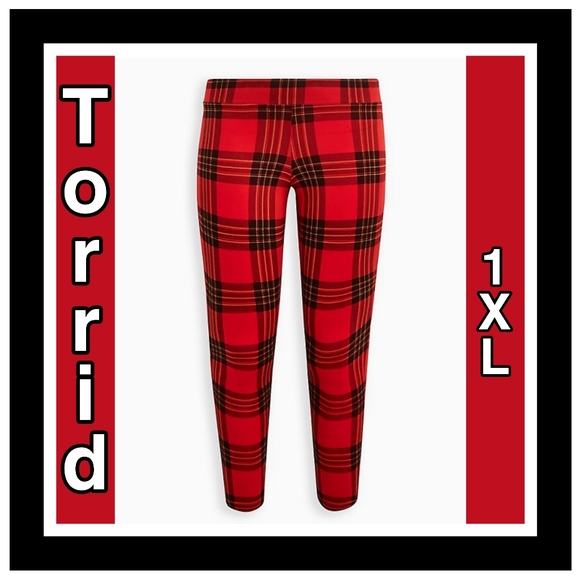 torrid Pants - Torrid Red and Black Plaid Leggings size 1XL
